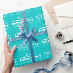 Papel De Presente Eu fui viciado na citação da Tipografia Hokey Po