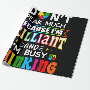 Papel De Presente Eu Não Falo Muito Brilhante Autismo Autista