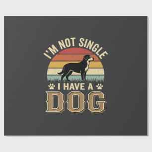 Papel De Presente Eu Não Sou Solteiro Amante De Cachorro Vintage