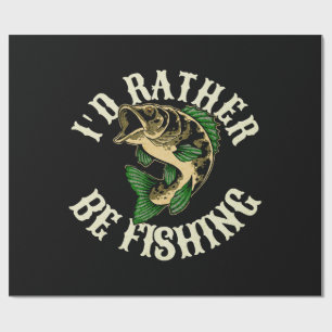 Papel De Presente Eu Preferiria Estar Pescando Engraçado