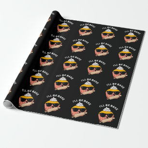 Papel De Presente Eu Serei Engraçado Cupcake Trocadilho Fundo Escuro
