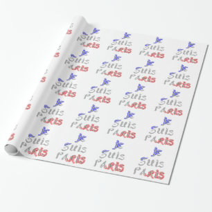 Papel De Presente Eu Sou Paris Eu Amo Paris Impressão de Arte de Tex