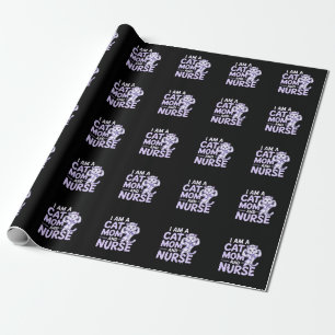 Papel De Presente "Eu sou uma Cat Mãe e Enfermeira: Design para Cat-
