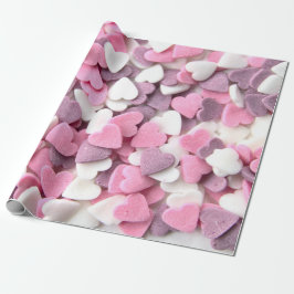 Papel De Presente Eu te amo meu doce Namorados com corações adorávei