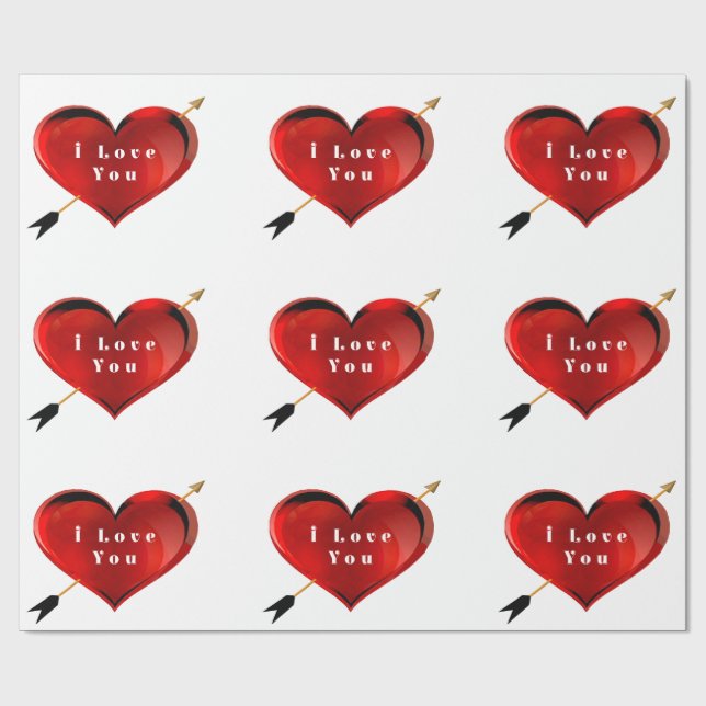 Papel De Presente Eu Te Amo Molhando Papel (Aberto)