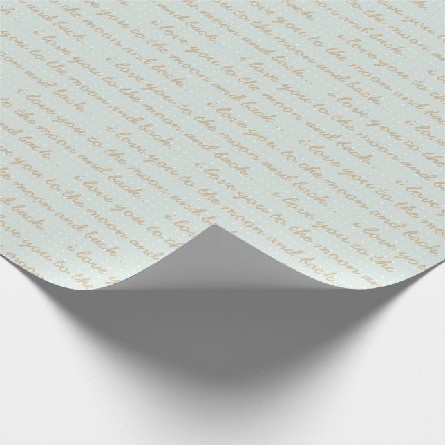 Papel De Presente Eu te amo na lua e de volta (Ponta)