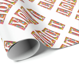 Papel De Presente Eu Te Amo Namorados Românico De Tipografia
