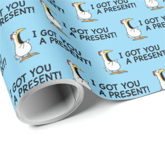 Papel De Presente EU TE DEI UM PRESENTE! frango gritando