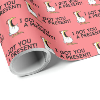 Papel De Presente EU TE DEI UM PRESENTE! frango gritando