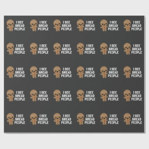 Papel De Presente Eu Vejo Pessoas De Pão Engraçadas Pão De Natal