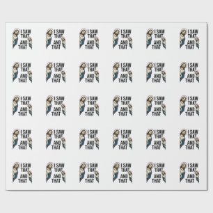 Papel De Presente Eu Vi Aquele Jesus Engraçado Espiando Design de Ca
