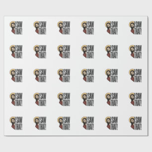 Papel De Presente Eu Vi Esse Olhar Religioso Divertido Gráfico Desig