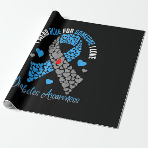 Papel De Presente Eu Visto Azul Para Alguém Que Eu Amo Diabetes Tipo