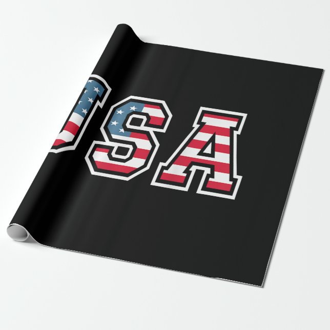 Papel De Presente EUA Bandeira Patriótica Americana Para Homens Meni (Desenrolado)