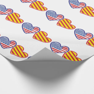 Papel De Presente EUA Catalunha ama Corações