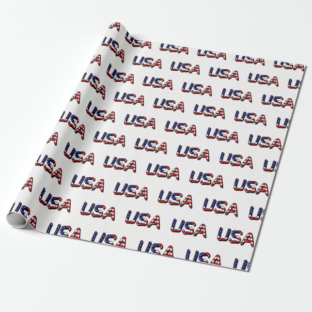 Papel De Presente EUA sobrepostos na Wpcnt American Flag (Desenrolado)