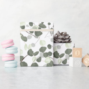 Papel De Presente Eucalipto Verde Deixa Ilustração Natureza