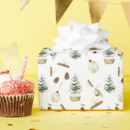 Papel De Presente Eucalyptus Acorns Christmas