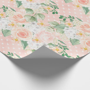 Papel De Presente Eucalyptus Rustic Floral Sage Verde Rosa