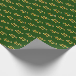Papel De Presente Evento 40 Verde, Faux Dourado (Quarenta)