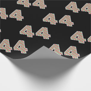 Papel De Presente Evento 44 vermelho, branco, verde "44" no dia de N