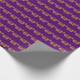 Papel De Presente Evento 60º (Sessenta), Dourado, Roxo