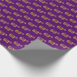 Papel De Presente Evento 60º (Sessenta), Dourado, Roxo