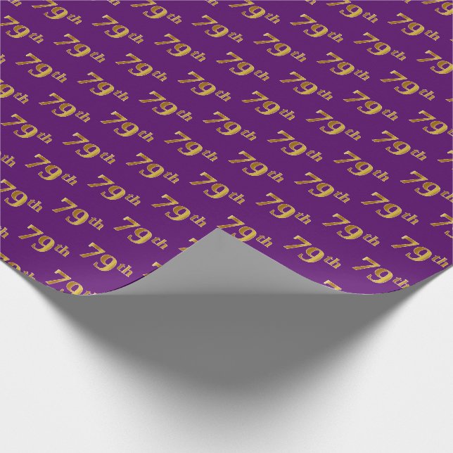 Papel De Presente Evento 79º (79-9), Dourado, Roxo (Ponta)