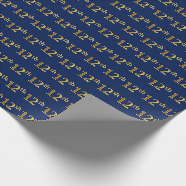 Papel De Presente Evento Azul, Faux Dourado 12 (12.º) (Ponta)