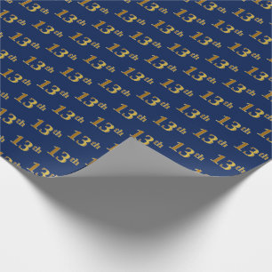 Papel De Presente Evento Azul, Faux Dourado 13 (décima terceira)