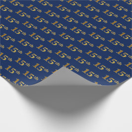 Papel De Presente Evento Azul, Faux Dourado 15 (Quinze)