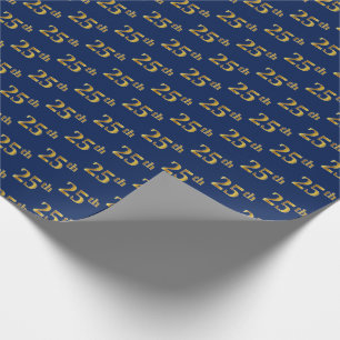 Papel De Presente Evento Azul, Faux Dourado 25 (Vinte e Cinco)