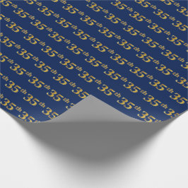 Papel De Presente Evento Azul, Faux Dourado 35º (35º)