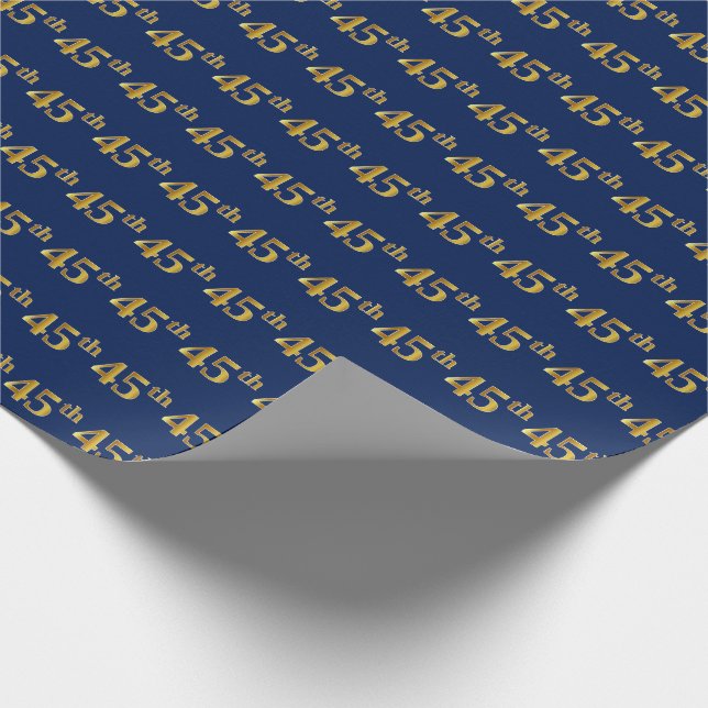 Papel De Presente Evento Azul, Faux Dourado 45º (quarenta e cinco) (Ponta)