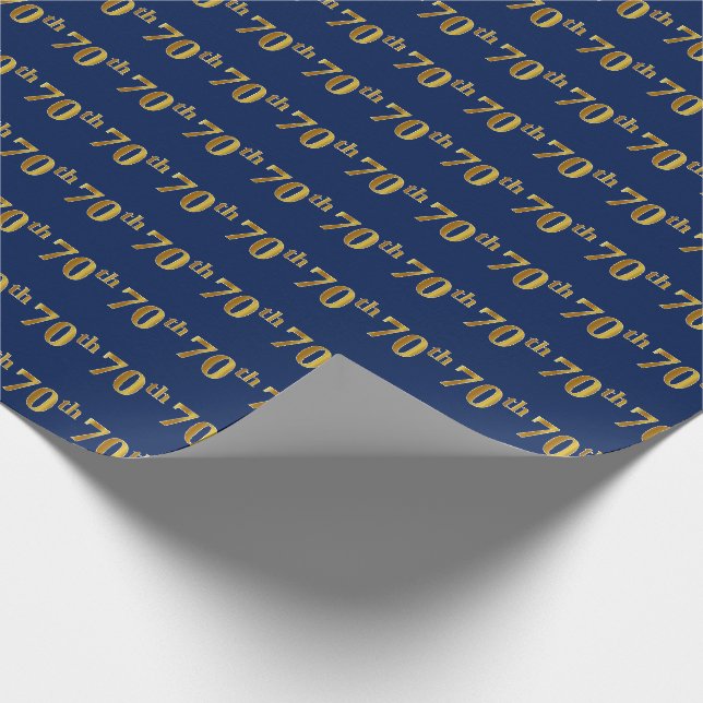 Papel De Presente Evento Azul, Faux Dourado 70 (70) (Ponta)