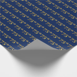 Papel De Presente Evento Azul, Faux Dourado 75º (75º)