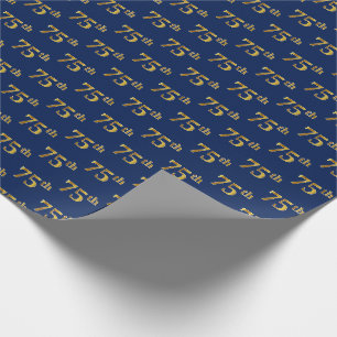Papel De Presente Evento Azul, Faux Dourado 75 (75)