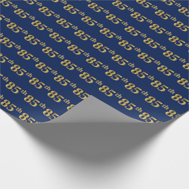 Papel De Presente Evento Azul, Faux Dourado 85º (oitenta e cinco) (Ponta)