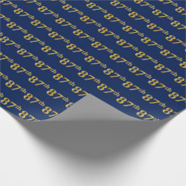 Papel De Presente Evento Azul, Faux Dourado 87º (oitenta e sete)