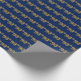 Papel De Presente Evento Azul, Faux Dourado 90 (90)