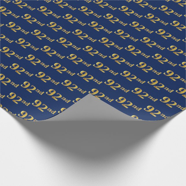 Papel De Presente Evento Azul, Faux Dourado 92º (Noventa-Segundo) (Ponta)
