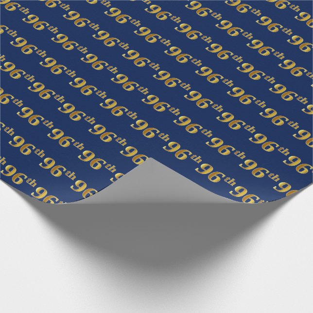 Papel De Presente Evento Azul, Faux Dourado 96 (90-6) (Ponta)