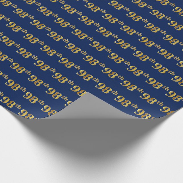 Papel De Presente Evento Azul, Faux Dourado 98º (99º-8º) (Ponta)