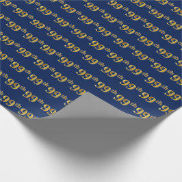 Papel De Presente Evento Azul, Faux Dourado 99º (99º-9º)