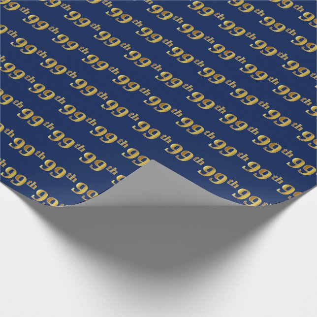 Papel De Presente Evento Azul, Faux Dourado 99º (99º-9º) (Ponta)