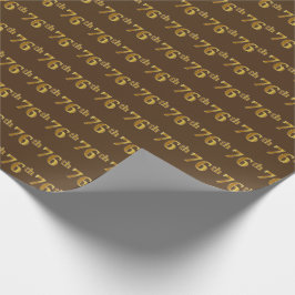 Papel De Presente Evento Brown, Faux Dourado 76º (76º)