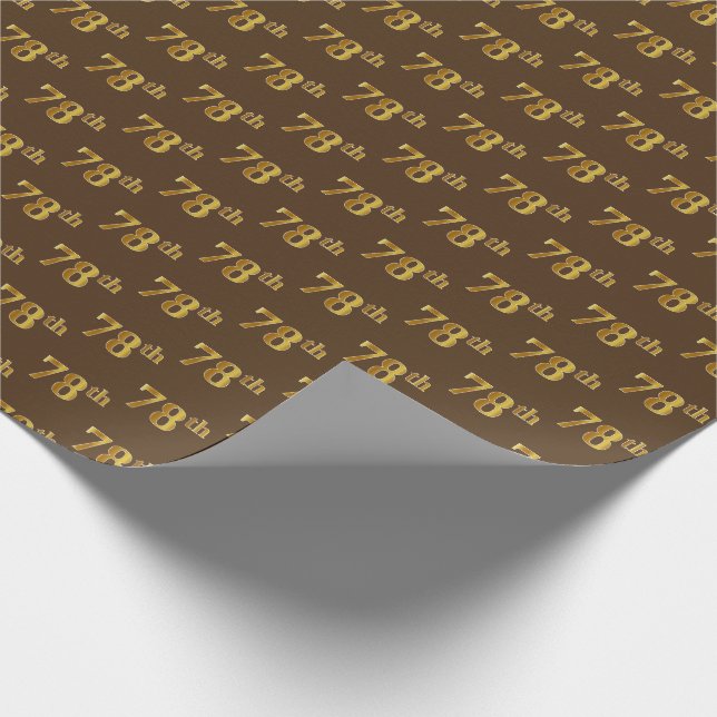 Papel De Presente Evento Brown, Faux Dourado 78º (78º) (Ponta)