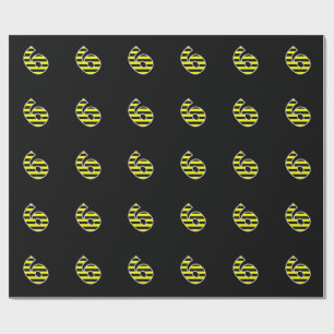 Papel De Presente Evento corajoso, preto & amarelo das listras 6 #