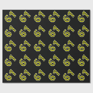 Papel De Presente Evento corajoso, preto & amarelo das listras 61 #