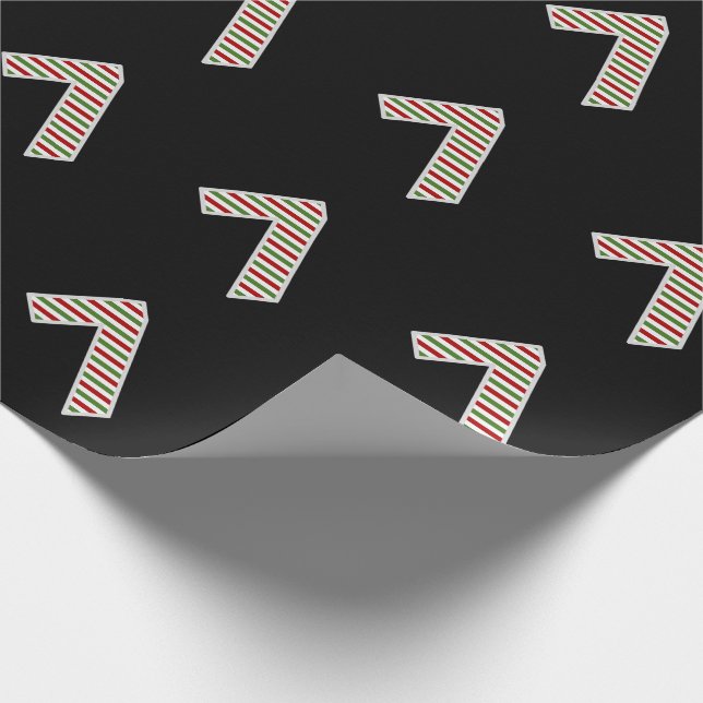 Papel De Presente Evento de 7 "7" vermelho, branco, verde no dia de  (Ponta)